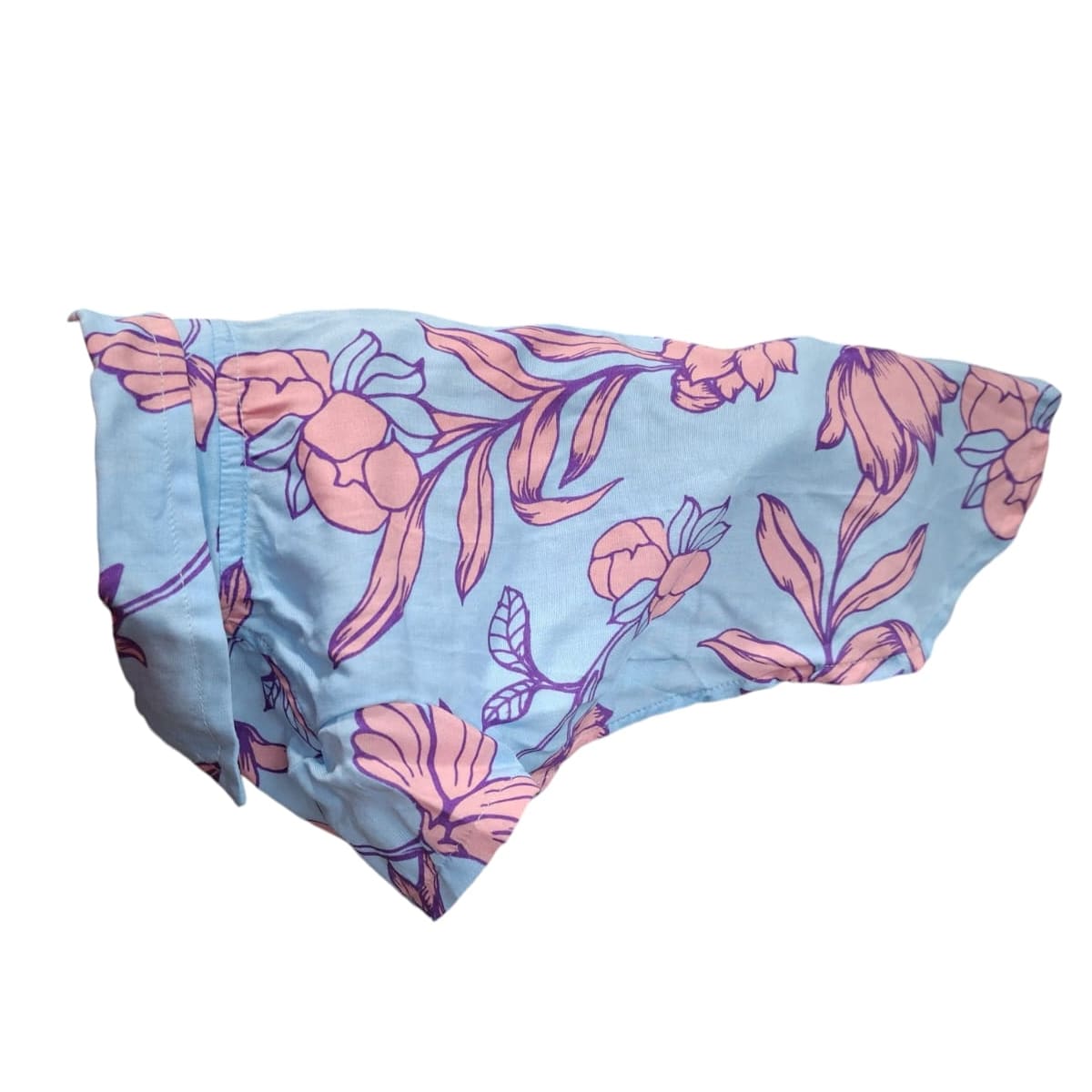 Yupi The Pug Camisa Hawaiana Celeste - Ropa para mascotas3