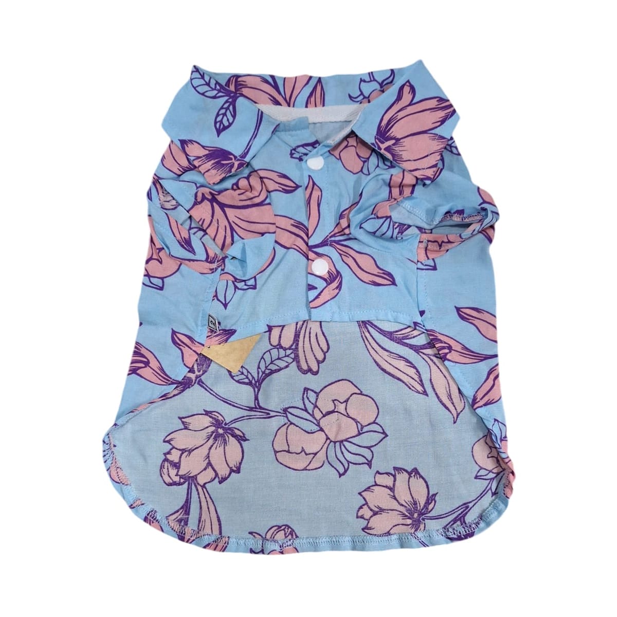 Yupi The Pug Camisa Hawaiana Celeste - Ropa para mascotas2