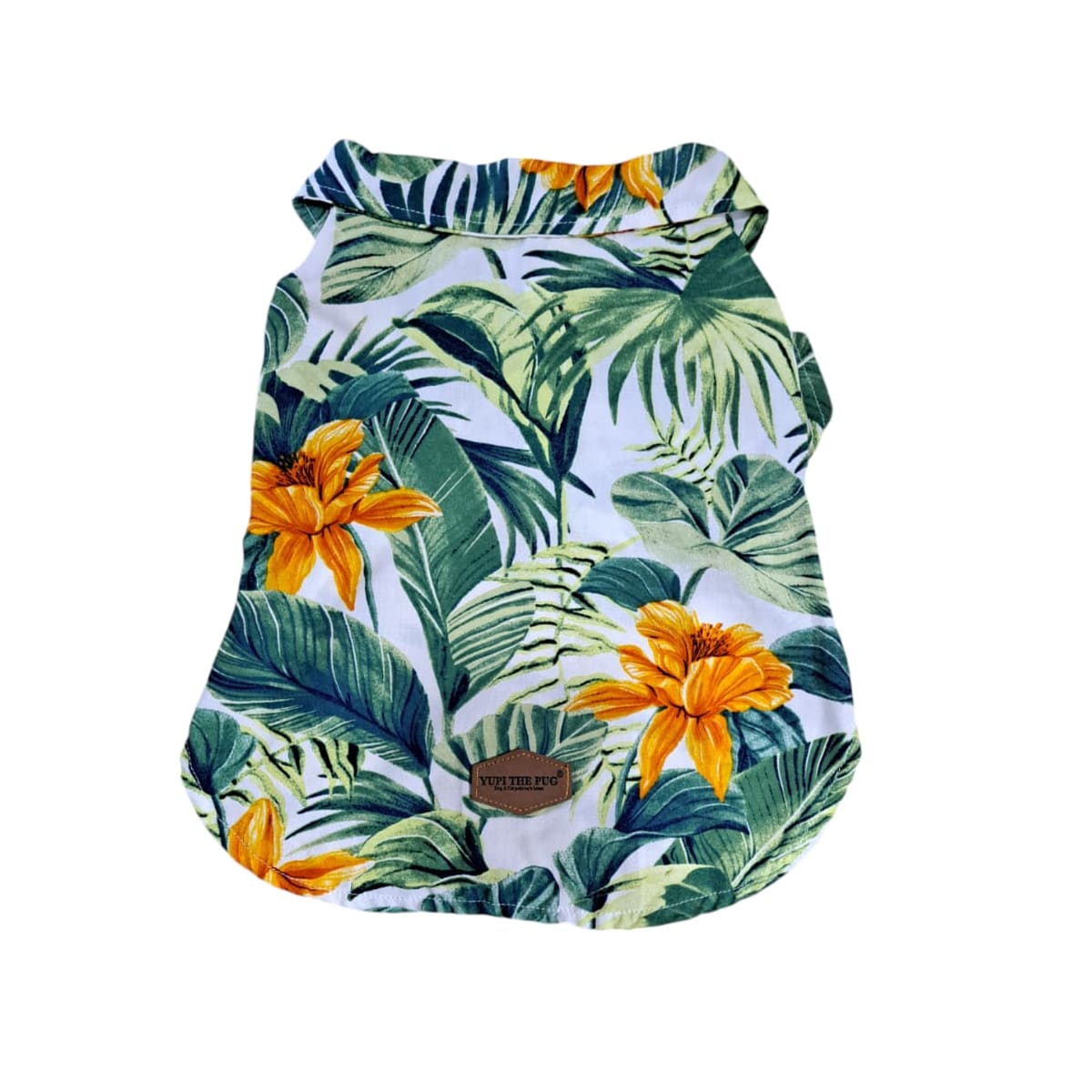Yupi The Pug Camisa Hawaiana Verde - Ropa para mascotas 1