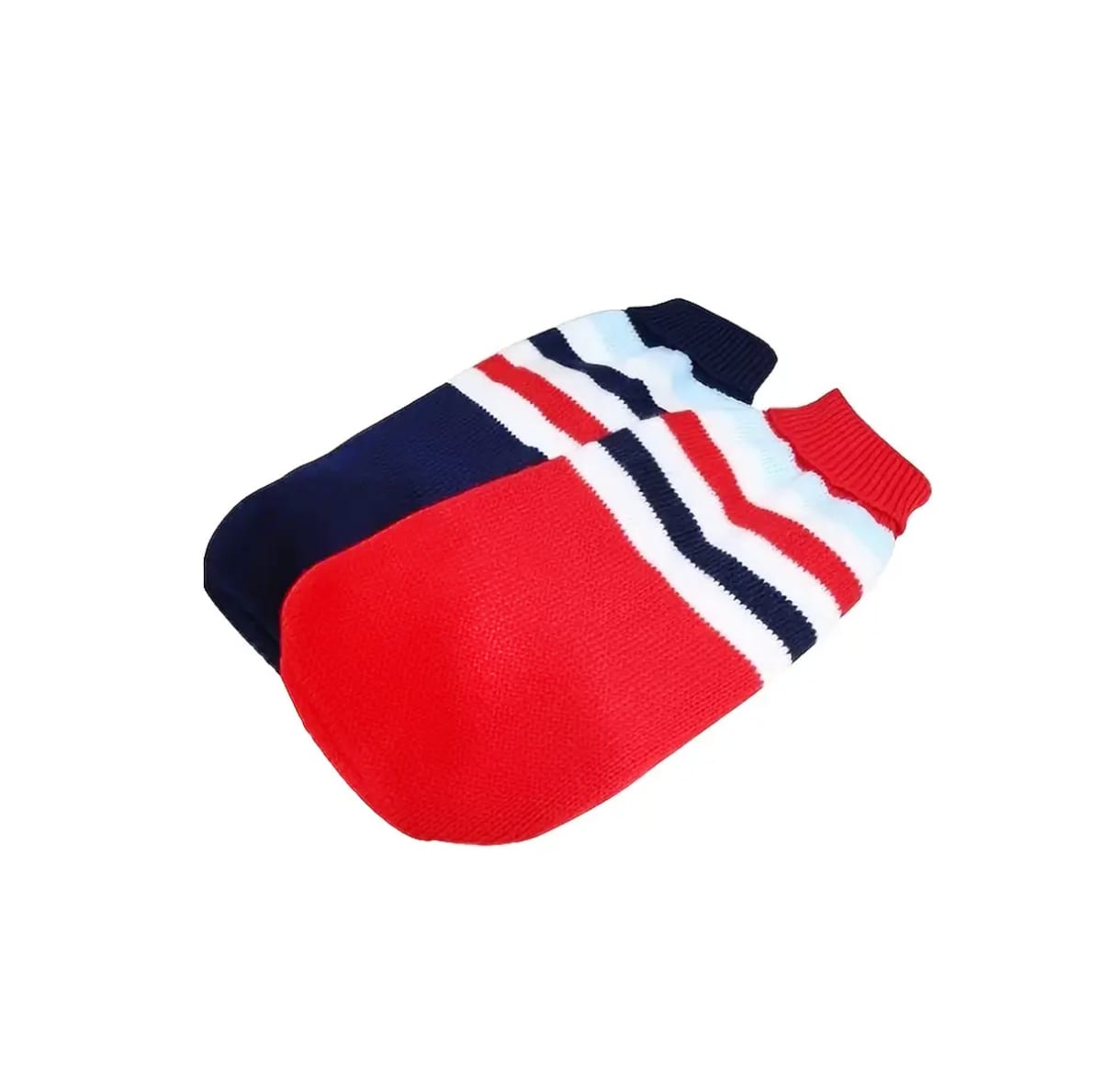 Chaleco calientito tejido azul con diseño para perros2