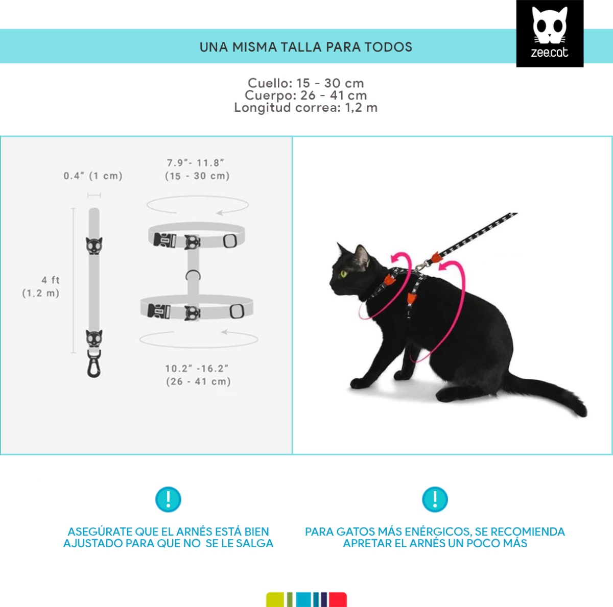 ZeeCat arnés con correa Pink Led de ZeeDog para gatos3
