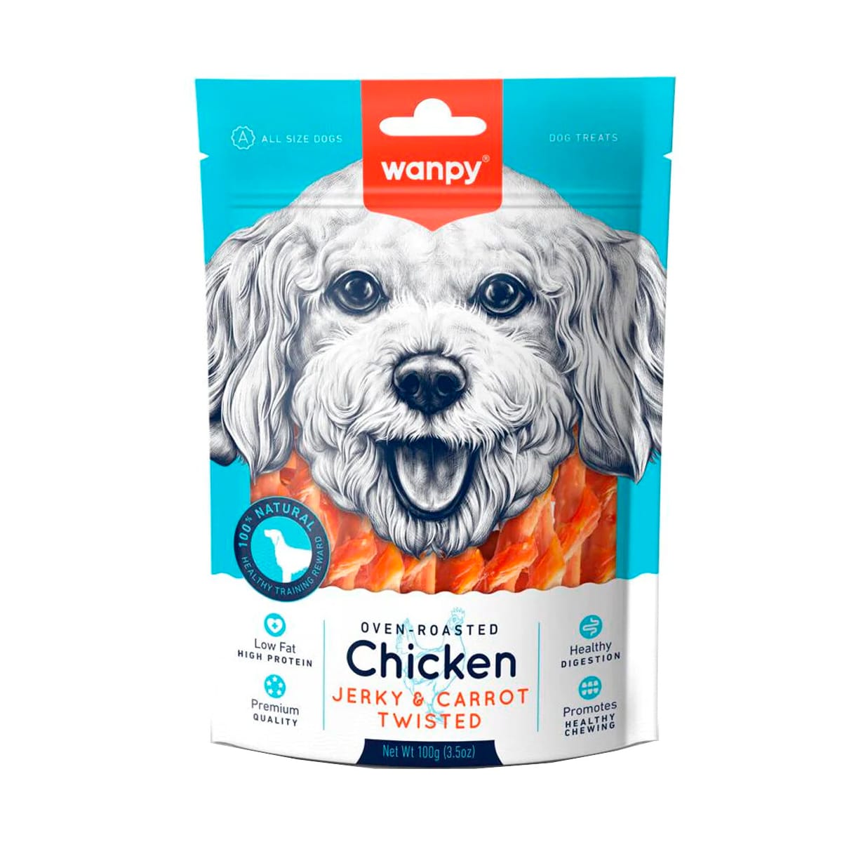 Snack para perro Wanpy Chicken Jerky & Carrot Sticks 2