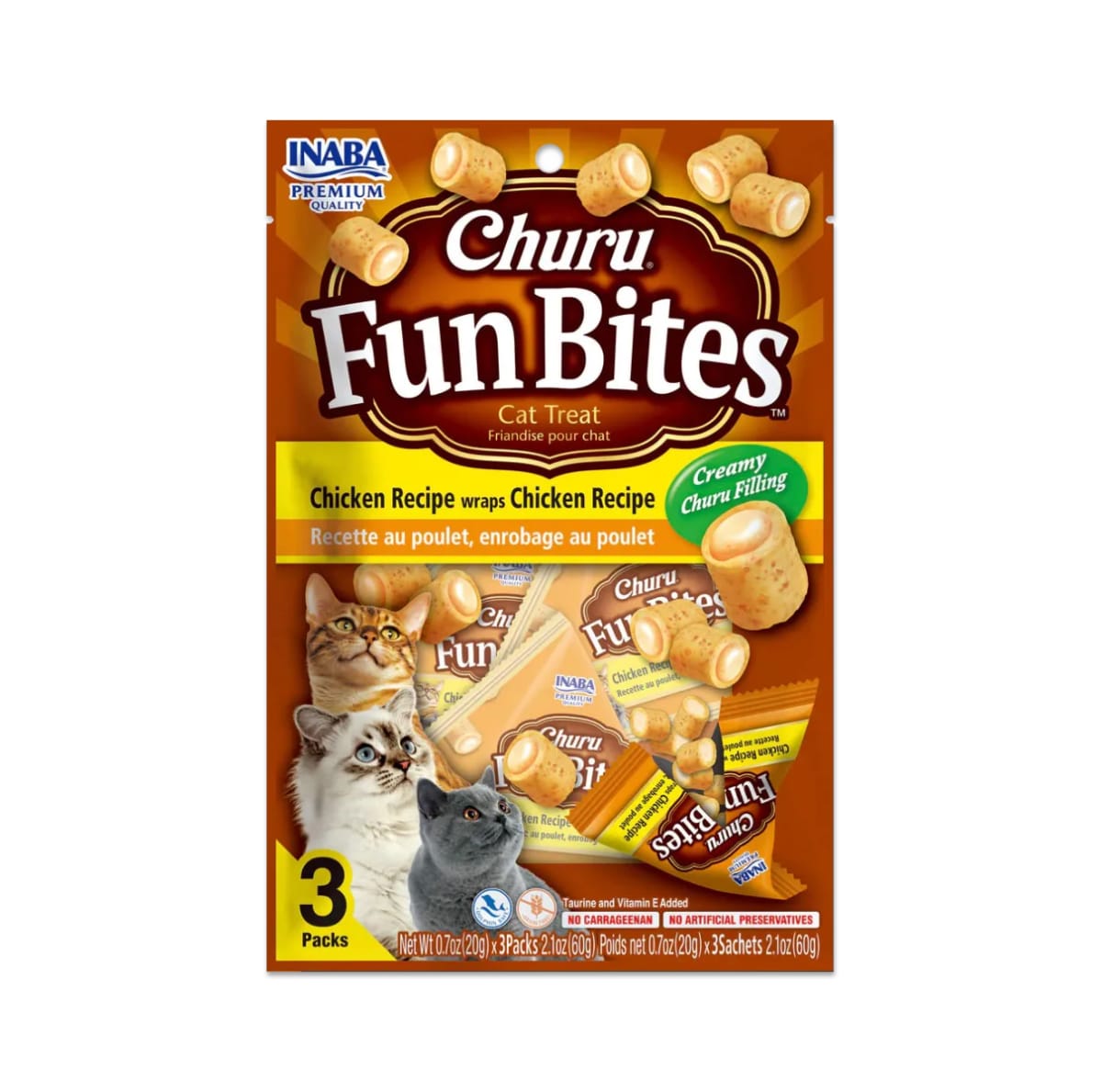 Churu Fun Bites de Pollo con wrap de pollo para gato (3 sachets) 1