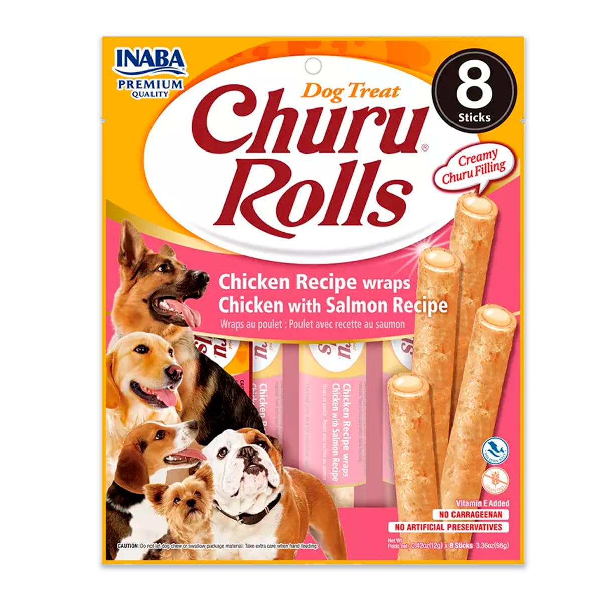 Churu Rolls DOG Pollo con Salmón 12gr (8 packs) 1