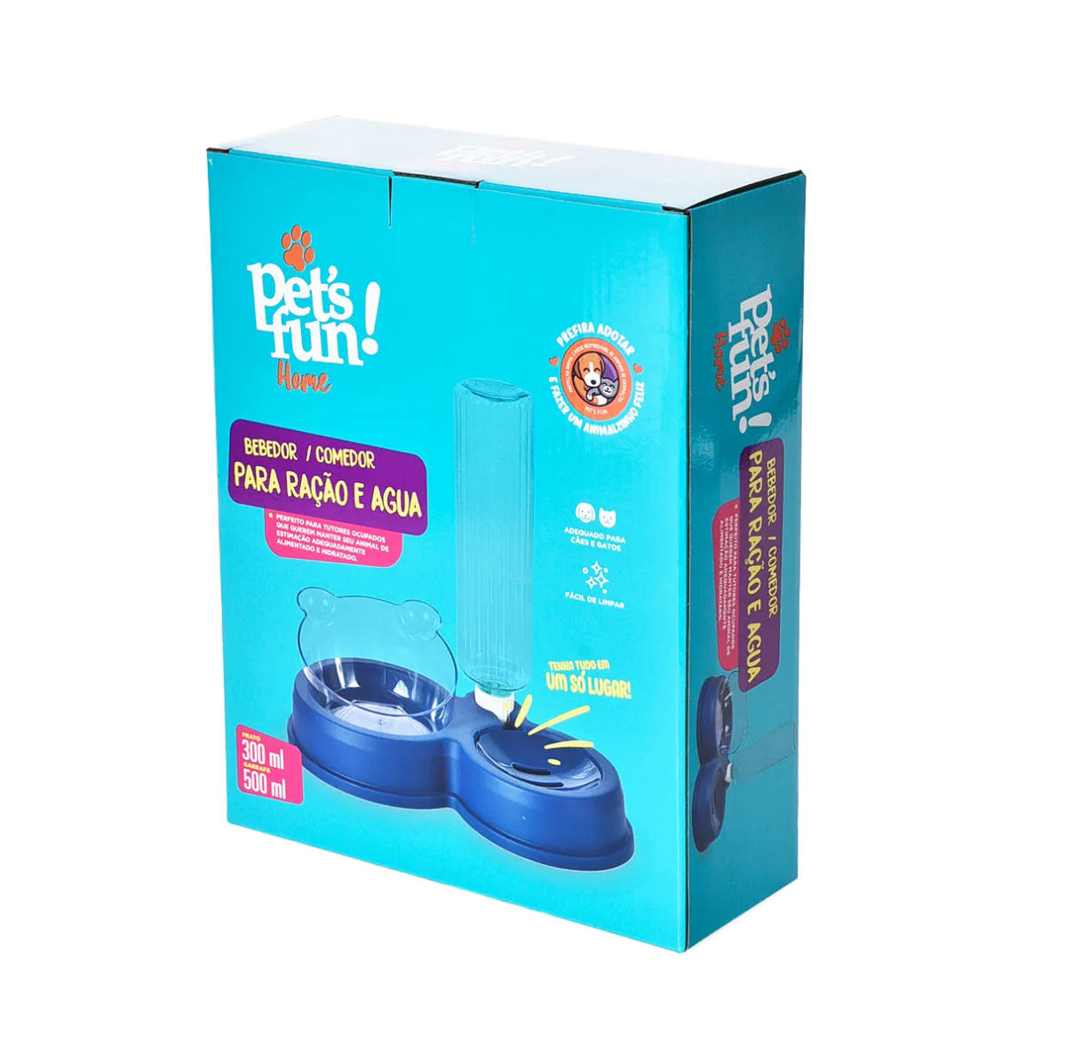 Dispensador doble de agua y comida para perro o gato Pet's Fun2