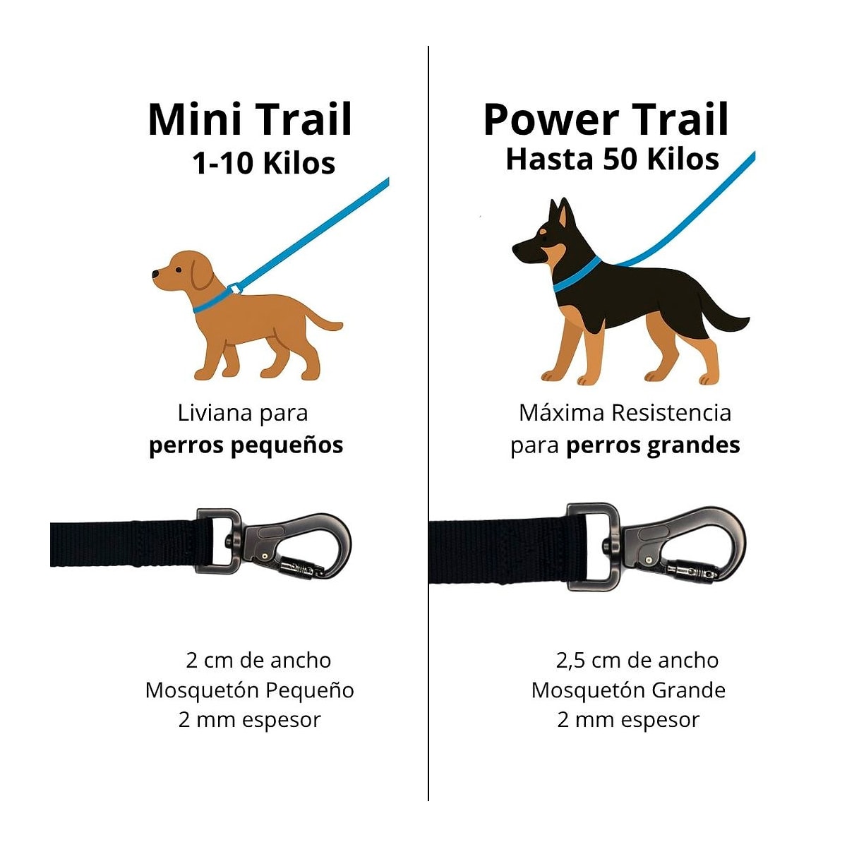 Petlounge Correa Larga Mini Trail Negra para perros de hasta 10 kg4