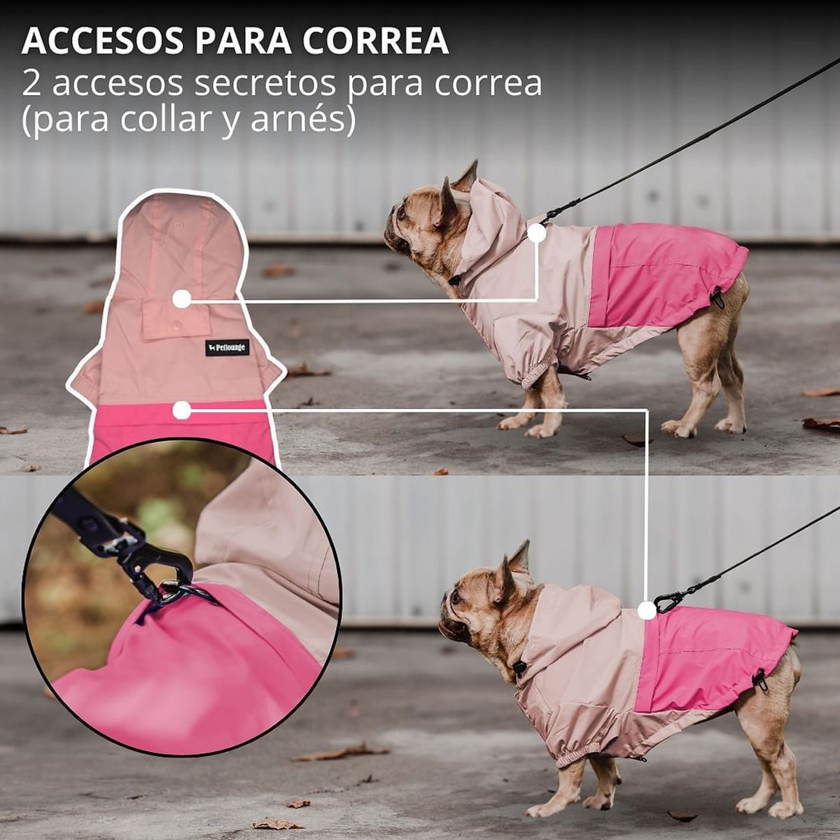 Petlounge cortaviento impermeable HydroLite rosado Talla 34