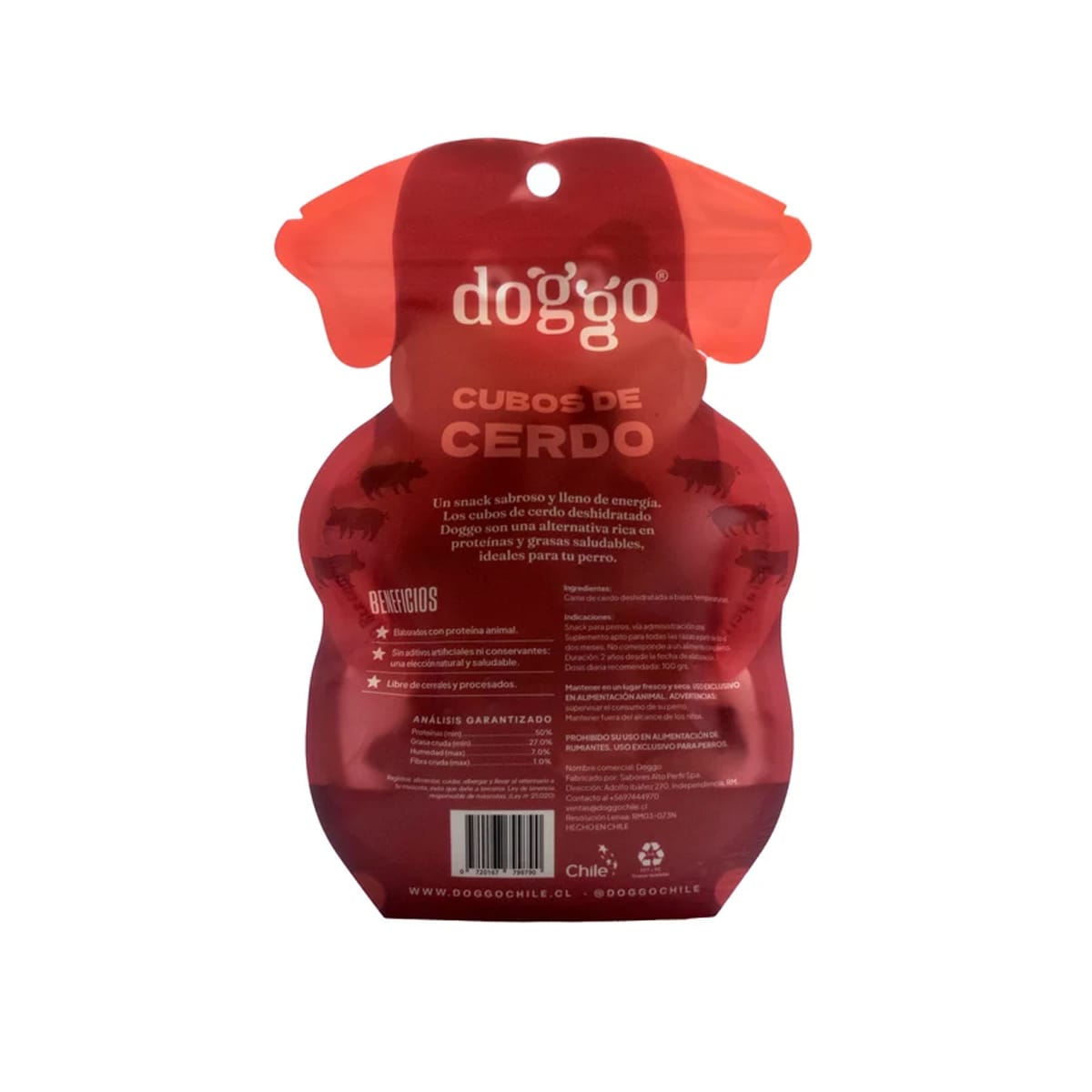 Doggo snack para perros Bocado cubos de cerdo 90 grs3
