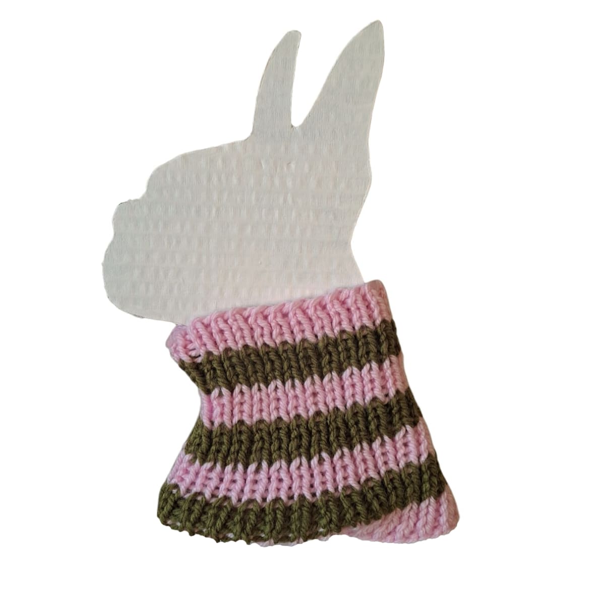 Cuello de lana para perro mediano rosado con verde Talla M 1
