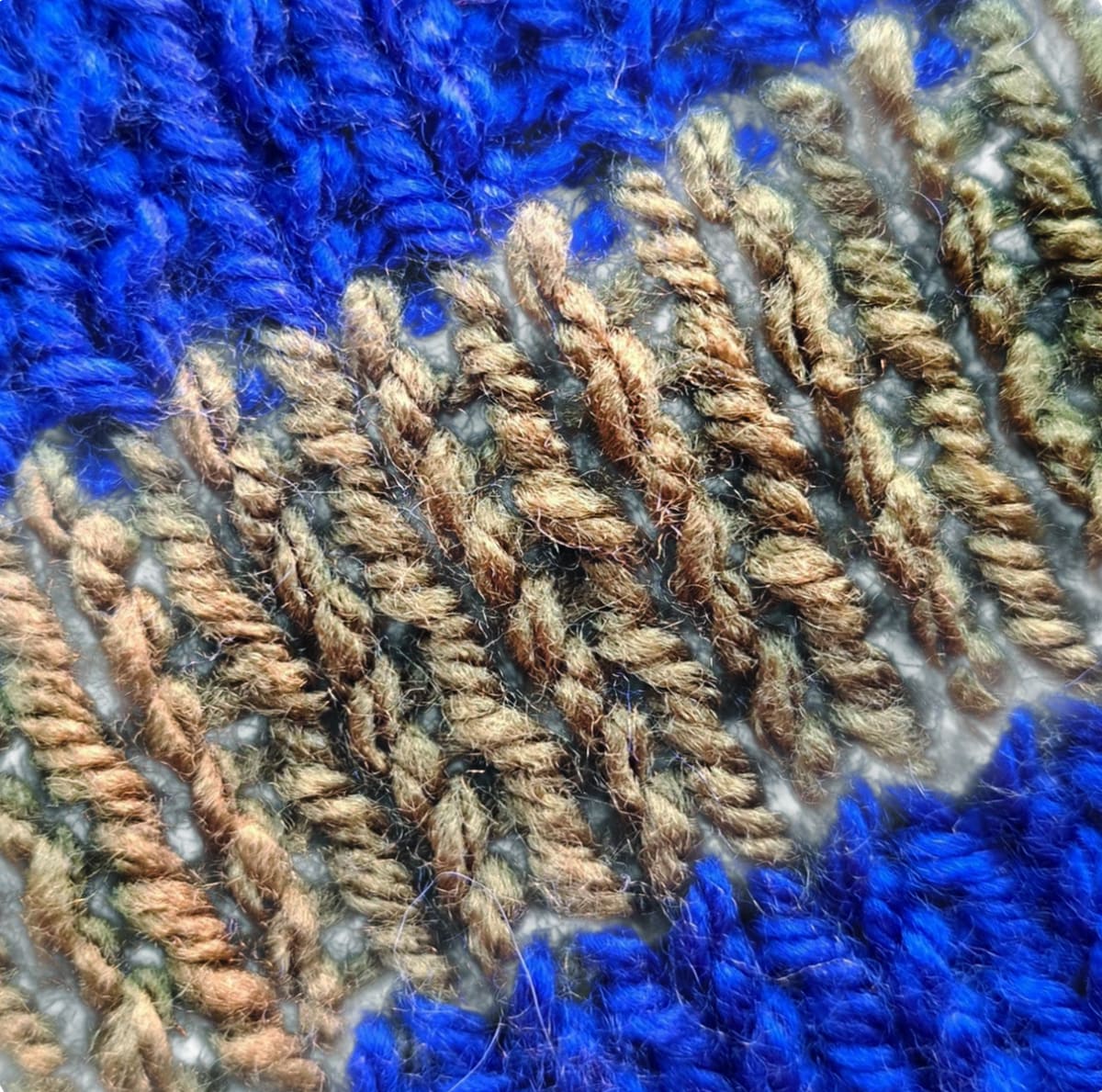 Cuello de lana para perro pequeño azul con verde Talla S3