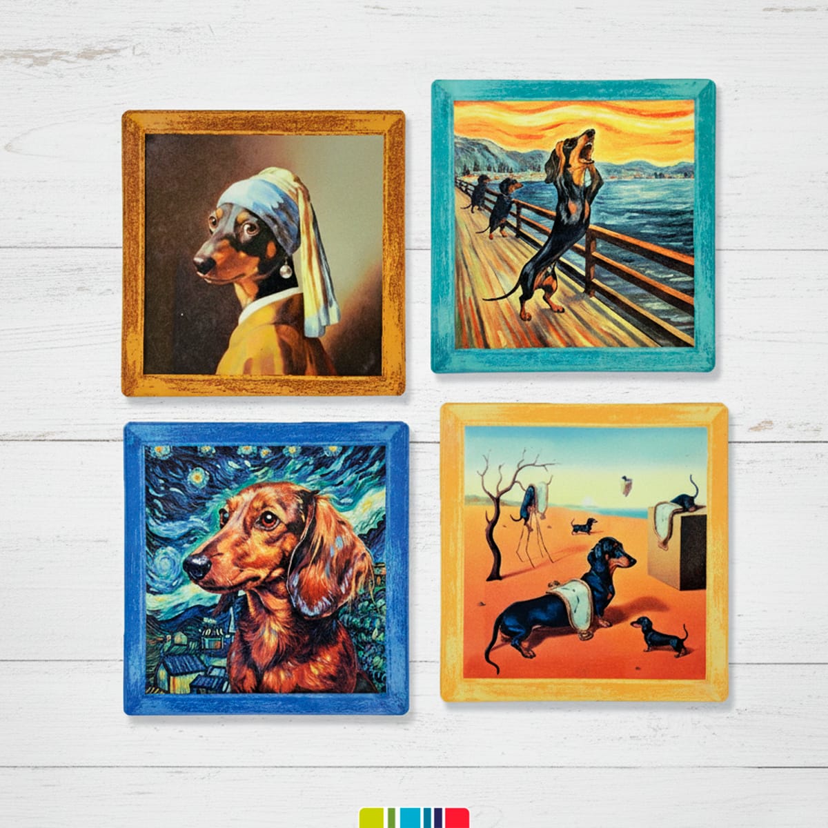 Posavasos diseño arte de salchichas 