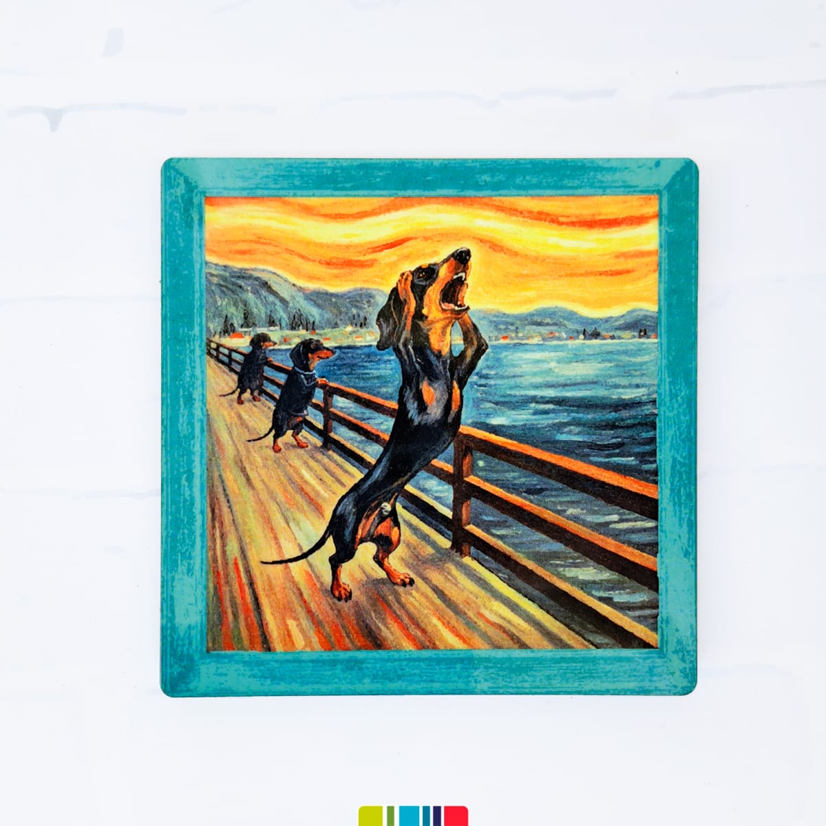 Posavasos diseño arte de salchichas 