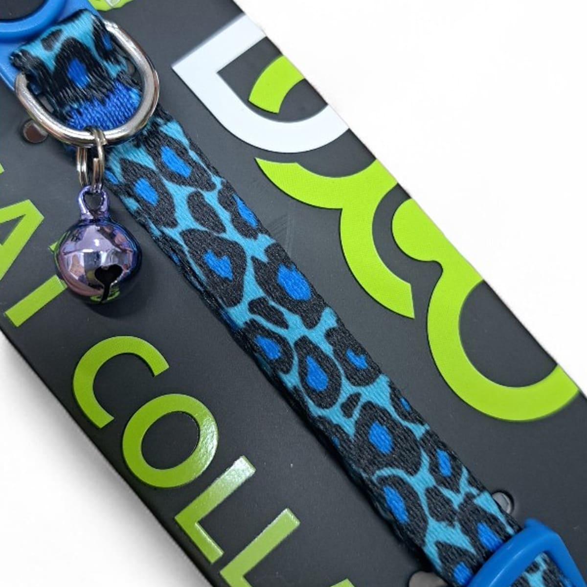 Doco collar para gato diseño animal print leopardo azul2