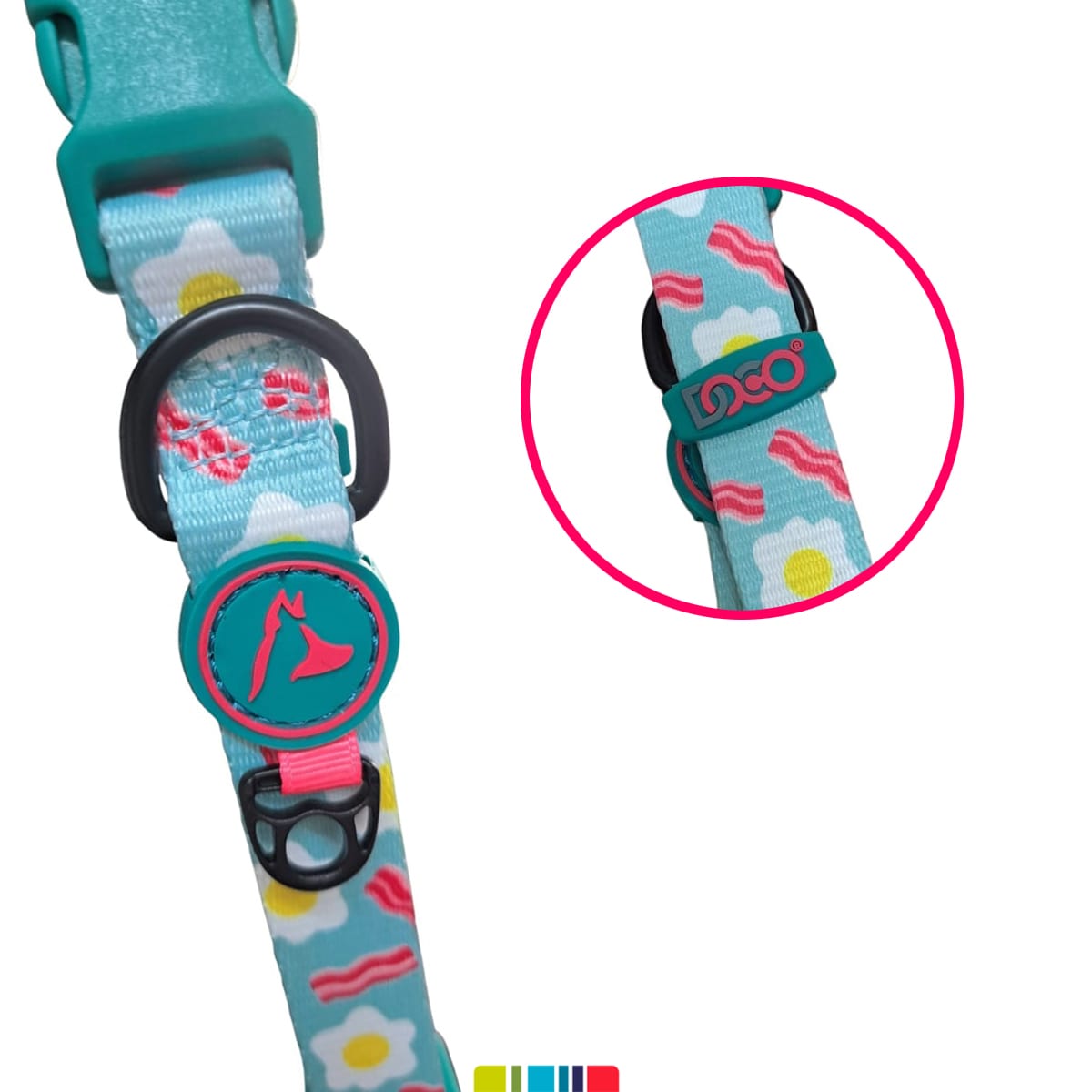 Doco collar para perro diseño Bacon2
