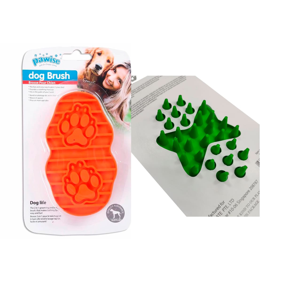 Pawise cepillo goma para perros 1