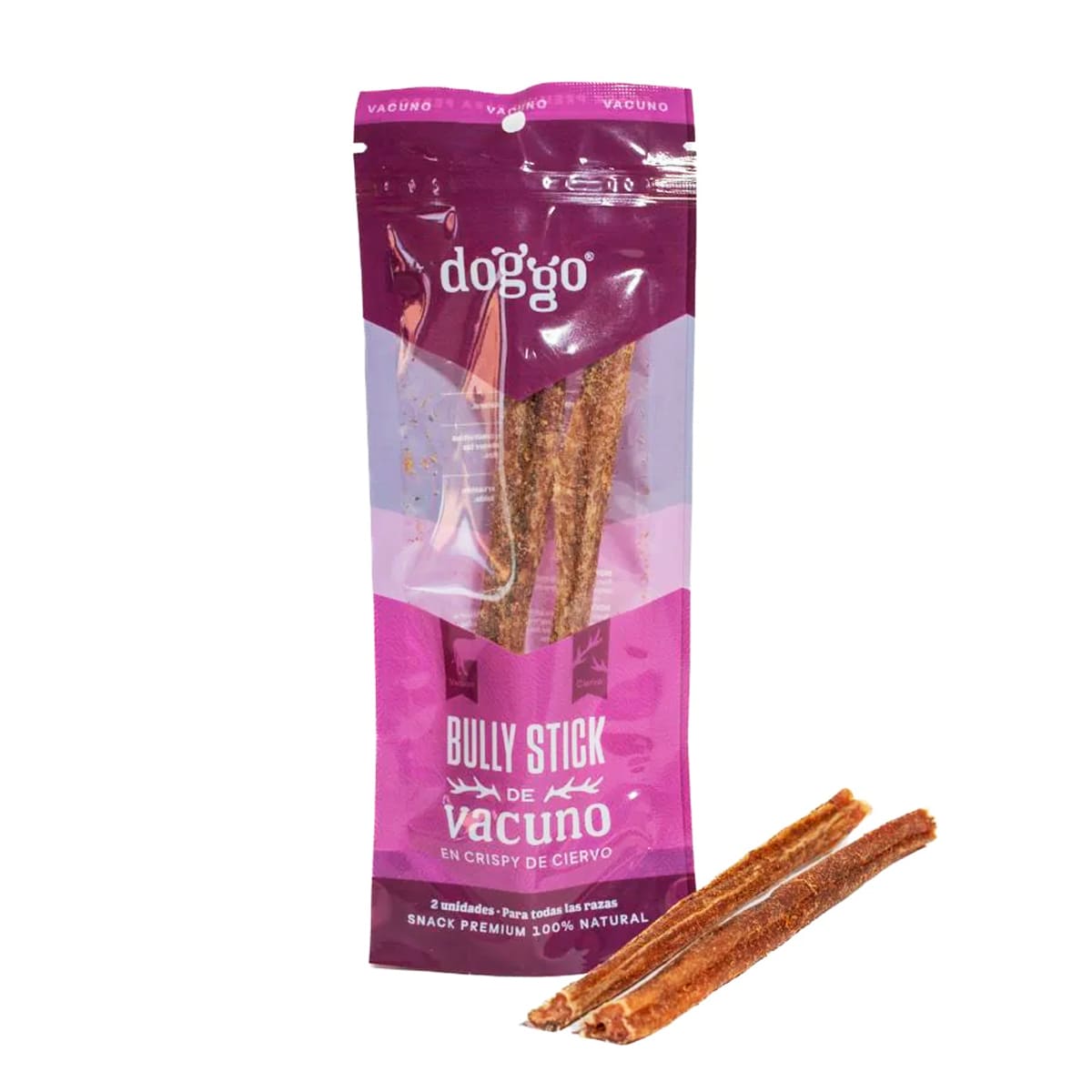 Doggo Bully stick de vacuno en Crispy de ciervo 2 unid 1