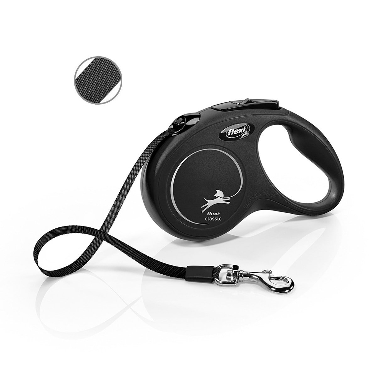 Correa Flexi Classic negra de cinta retráctil2