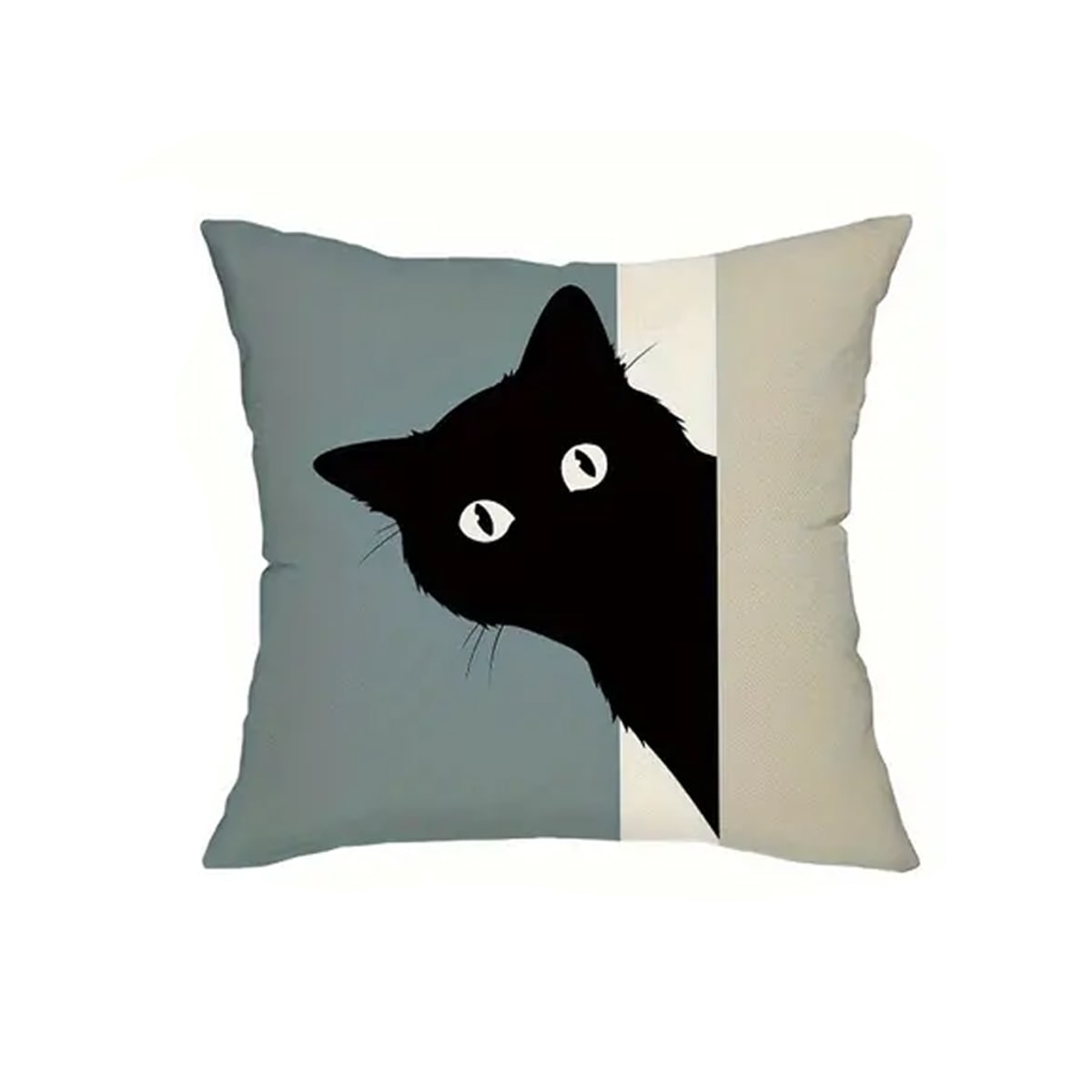Funda decorativa diseño de gato negro asomado 1