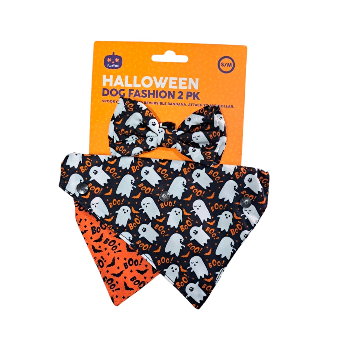 FuzzYard Bandana con corbatín Halloween Fantasmitas Boo 1