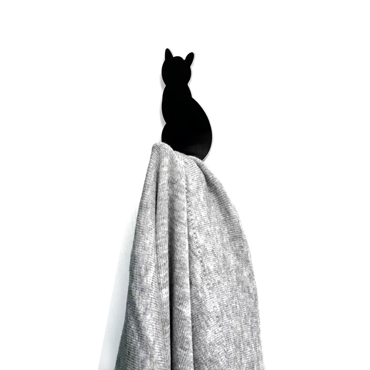 Colgadores metálicos Gato negro2