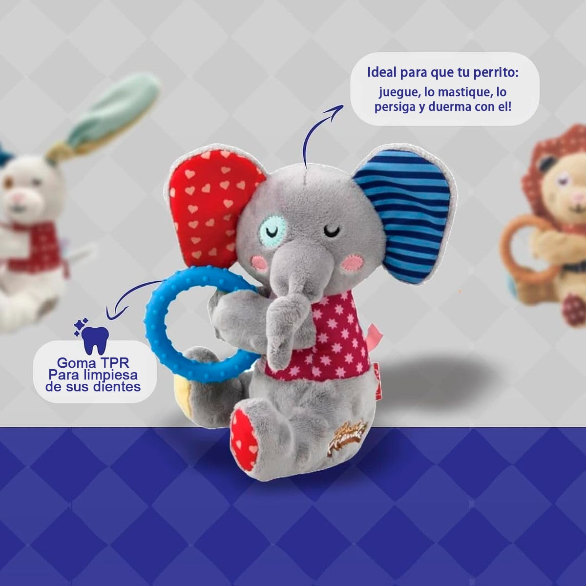GiGwi Juguete Elefante Plush Friendz Talla M5
