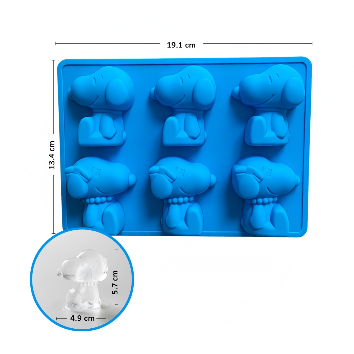 Molde de silicona con forma de Snoopy3