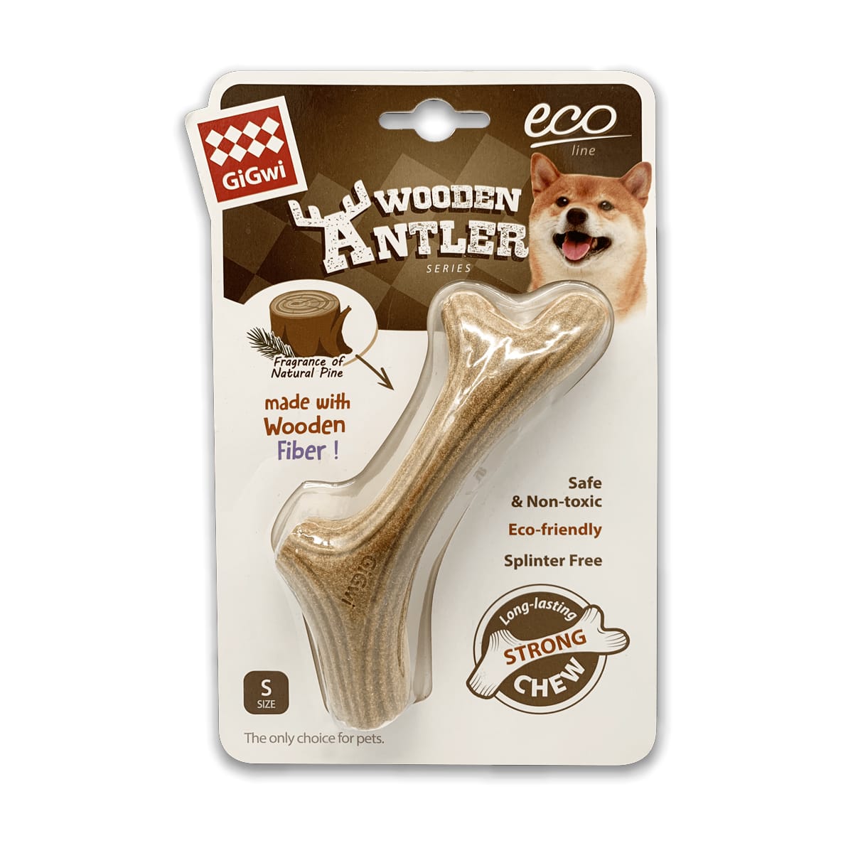 GiGwi Wooden Antler Dog Chew Tipo Tronco3