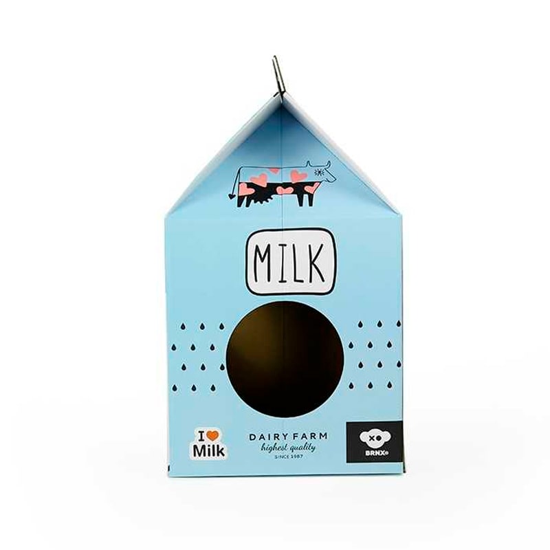 BRNX Casa para gatos maxi diseño caja de leche azul5