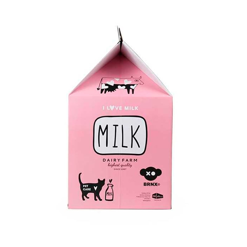 BRNX Casa para gatos maxi diseño caja de leche rosado5