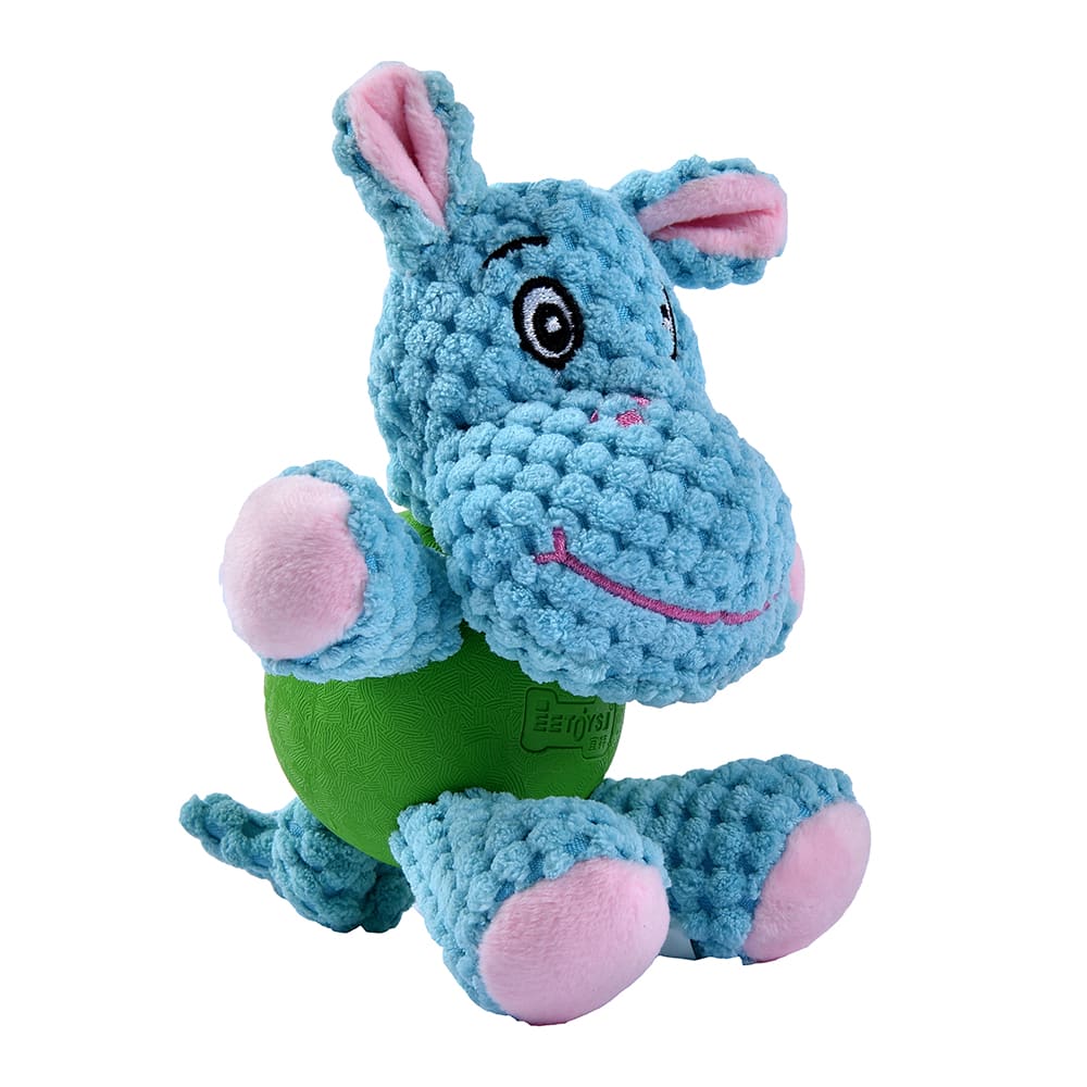 Juguete Mascan peluche plush con pelota hipopótamo para perros2