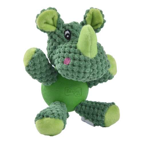 Juguete Mascan peluche plush con pelota rinoceronte para perros2