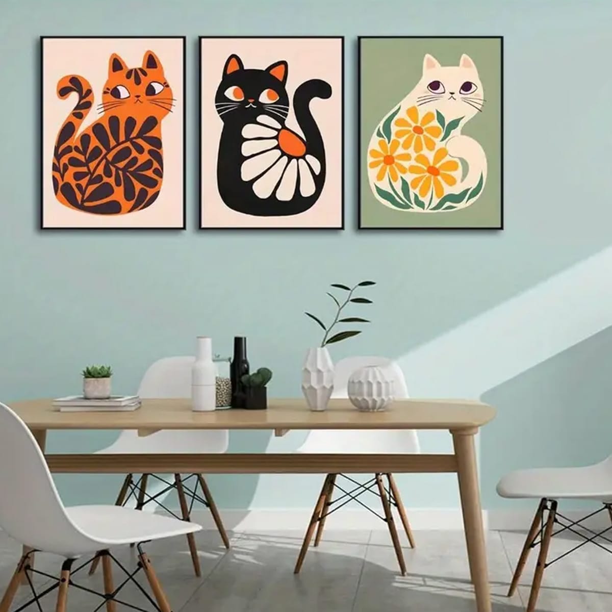 Set de 3 láminas de gatos (20 x 25 cm)2