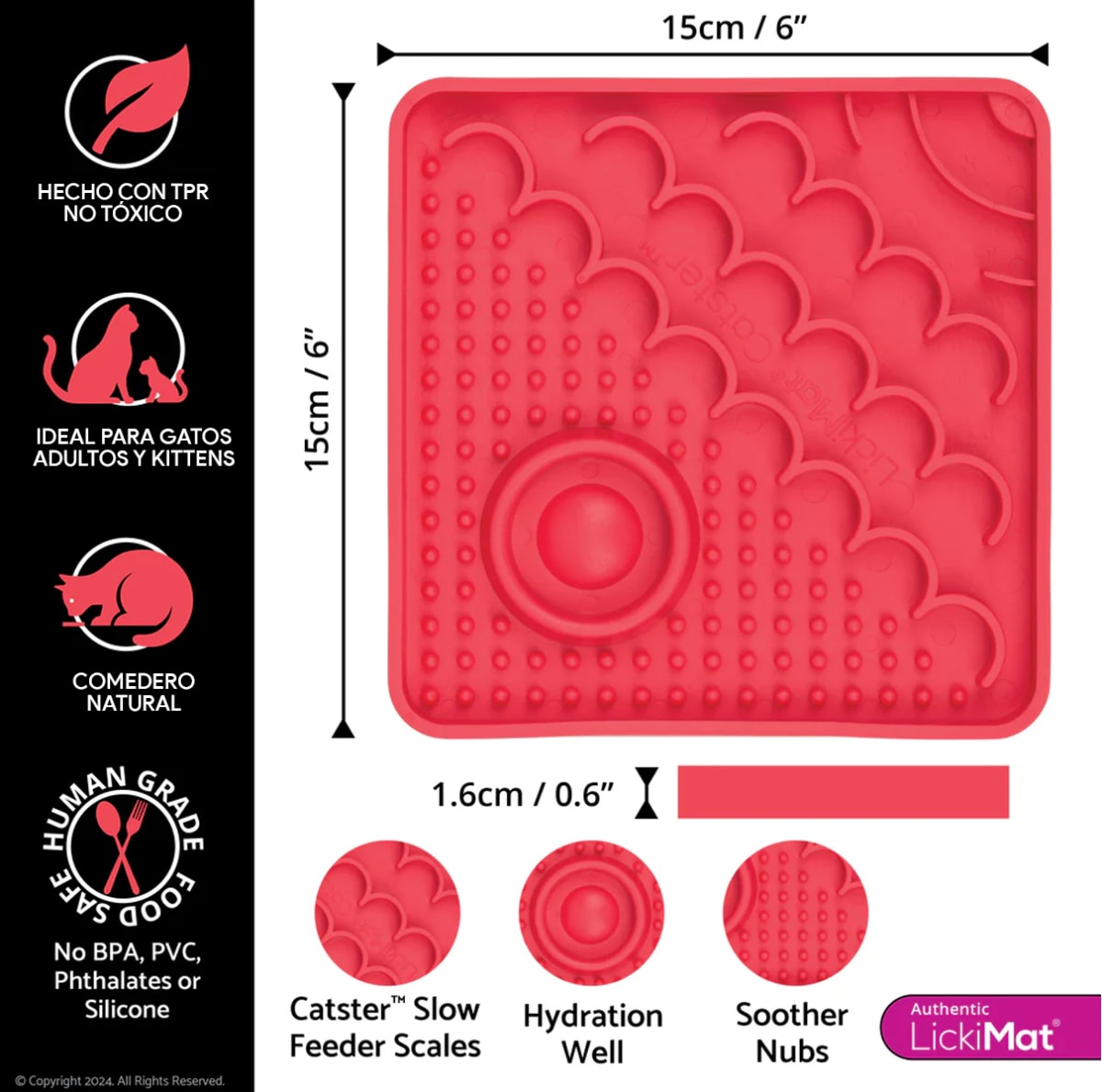 LickiMat CATSTER para gatos color rosado4