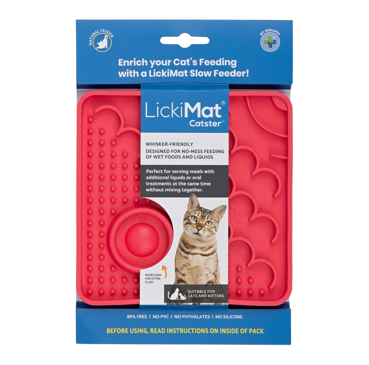 LickiMat CATSTER para gatos color rosado 1