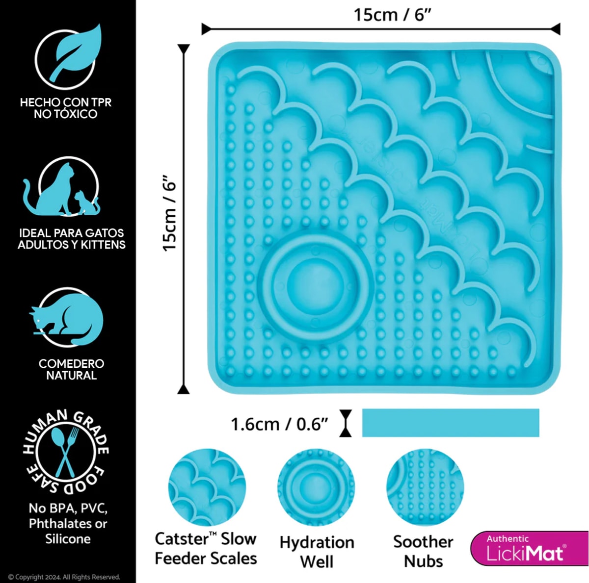 LickiMat CATSTER para gatos color turquesa4