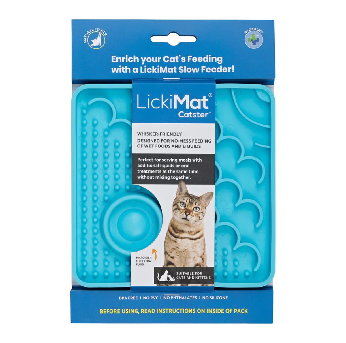 LickiMat CATSTER para gatos color turquesa 1