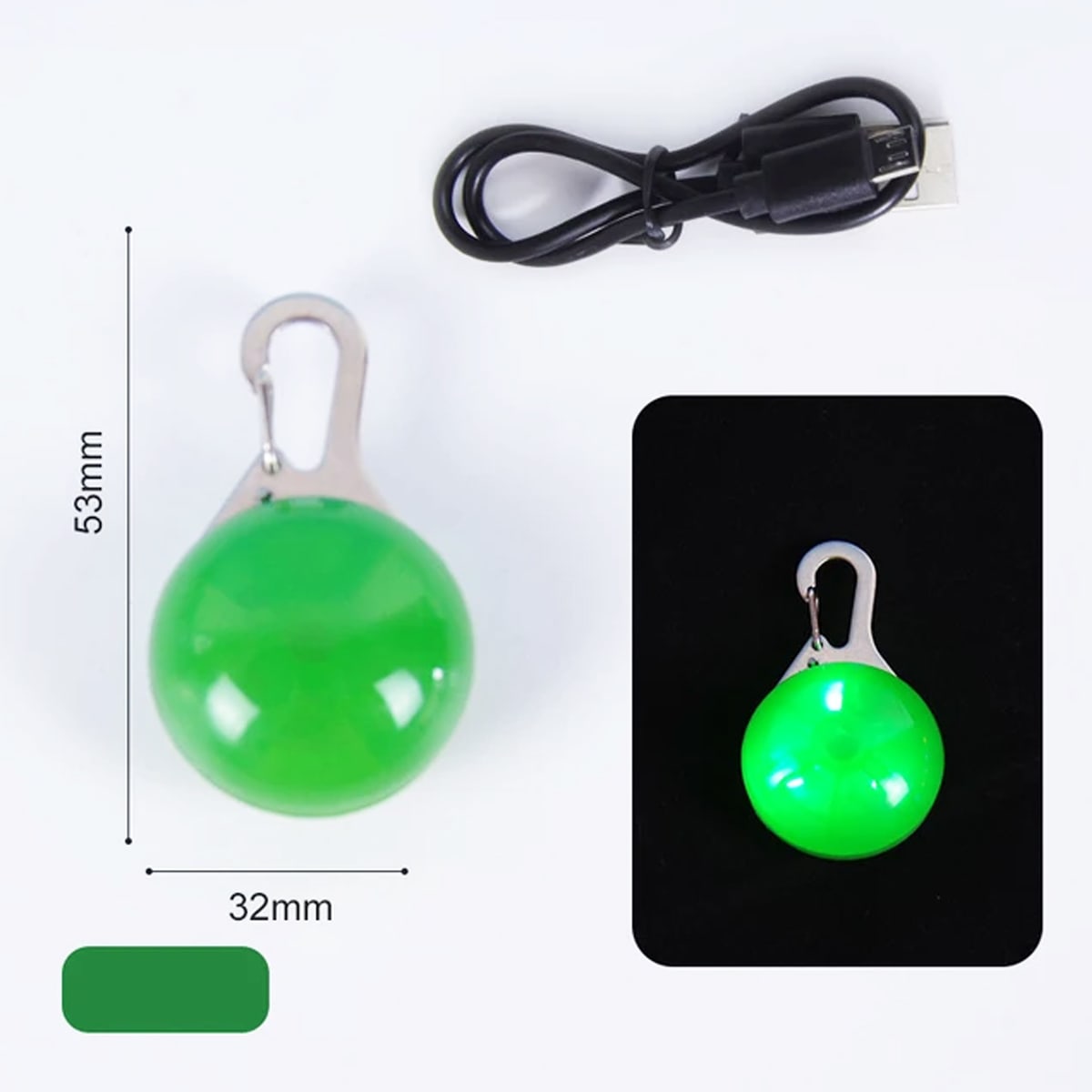 Luz Led Colgante Verde recargable con USB 1