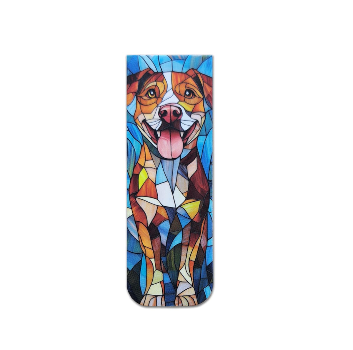 Marcador de libro magnético con diseño de perro stanford estilo mosaico 1