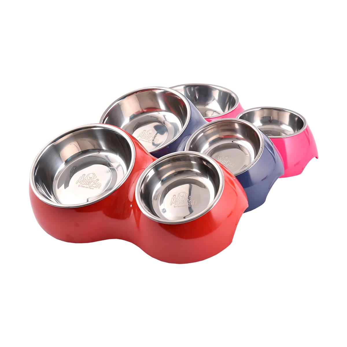 Mascan Plato doble rojo para perro2