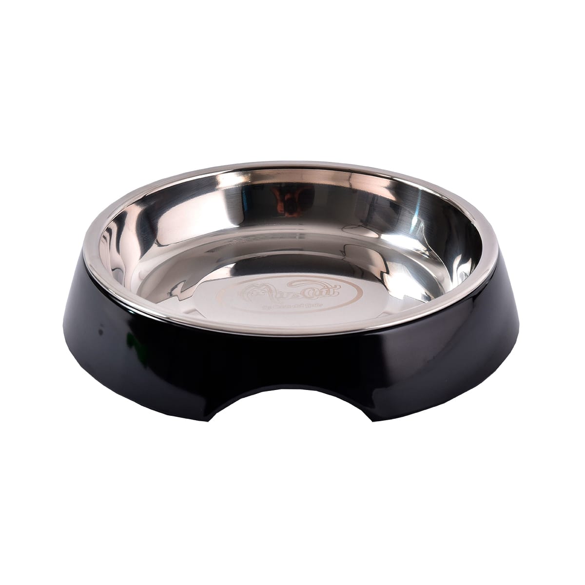Plato Mascan bajo anti estrés color negro para gatos 1
