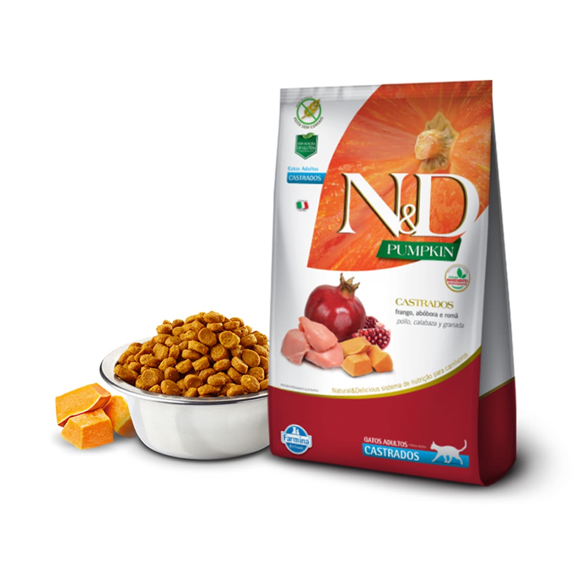 N&D Pumpkin gato adulto castrado de pollo, calabaza y granada libre de granos2