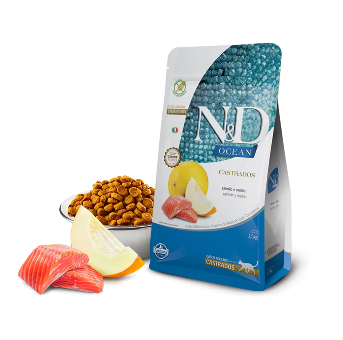 N&D Ocean Gato adulto castrado de salmón y melón libre de granos2