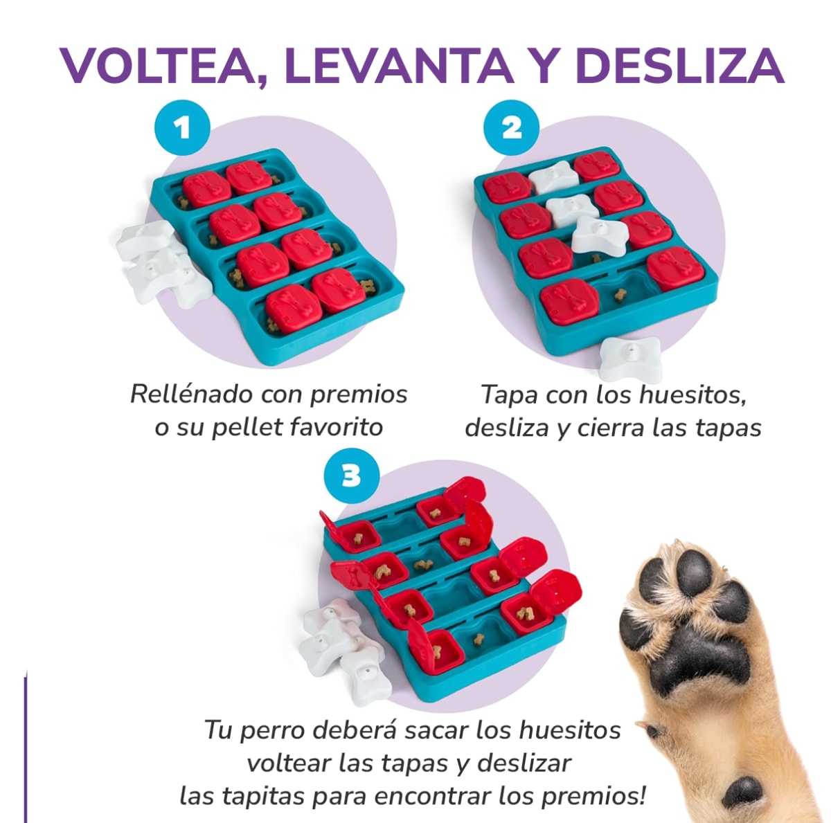 Juguete interactivo para perro Dog Brick Nivel 2 de Nina Ottosson3