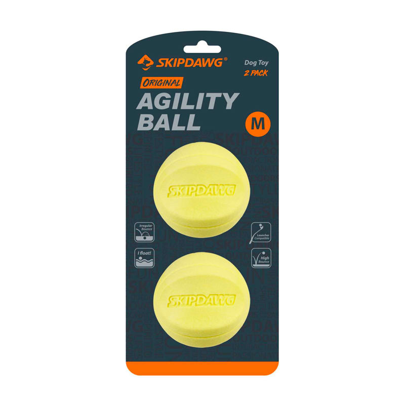 Pelota Agility Ball amarilla para perro Skipdawg Talla M 1