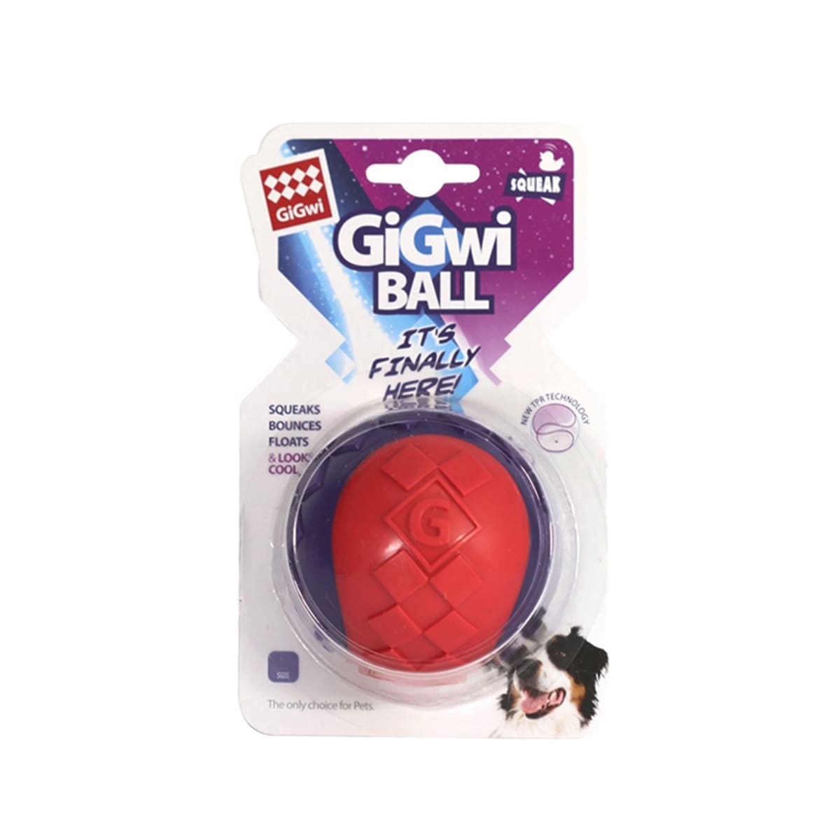 Juguete GiGwi Pelota Squeaker rojo/morado 2