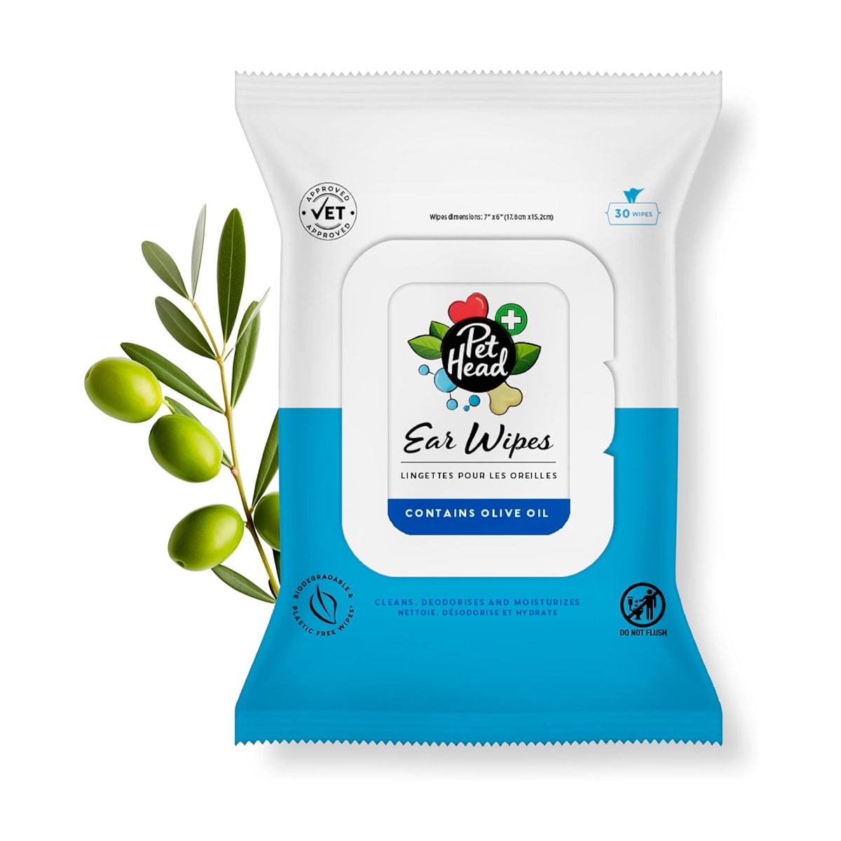 Pet Head Health toallitas húmedas para limpieza de oídos 30 unidades 1