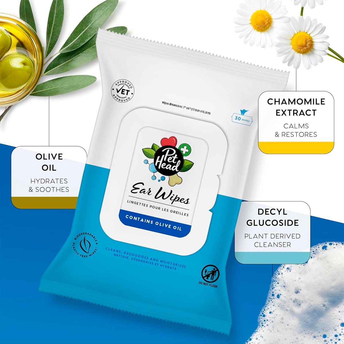 Pet Head Health toallitas húmedas para limpieza de oídos 30 unidades4