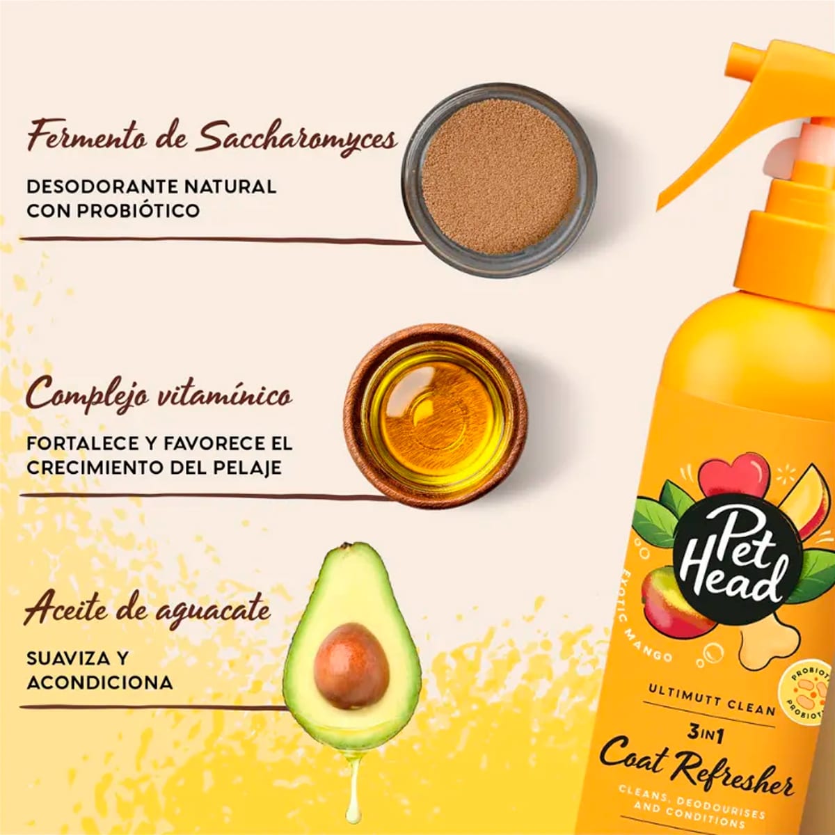 Pet Head Ultimutt Clean Spray Refrescante 3 en 1 300 ml3