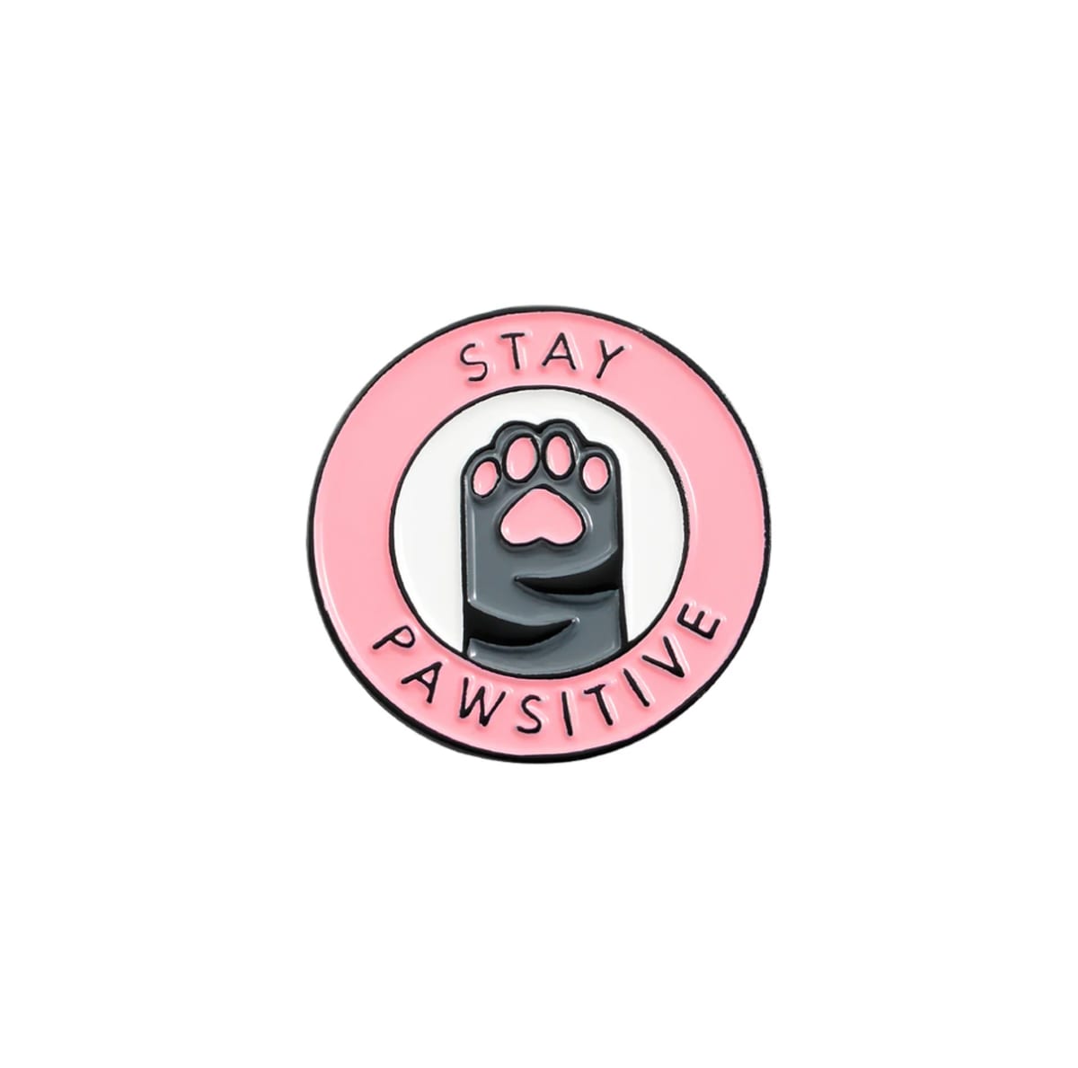 Pin esmaltado diseño de gato Stay Pawsitive 1