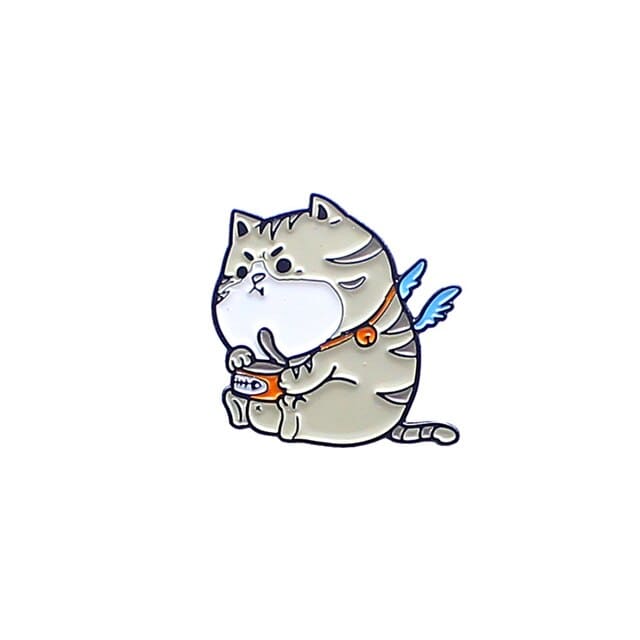 Pin esmaltado diseño de Gato con alitas 1